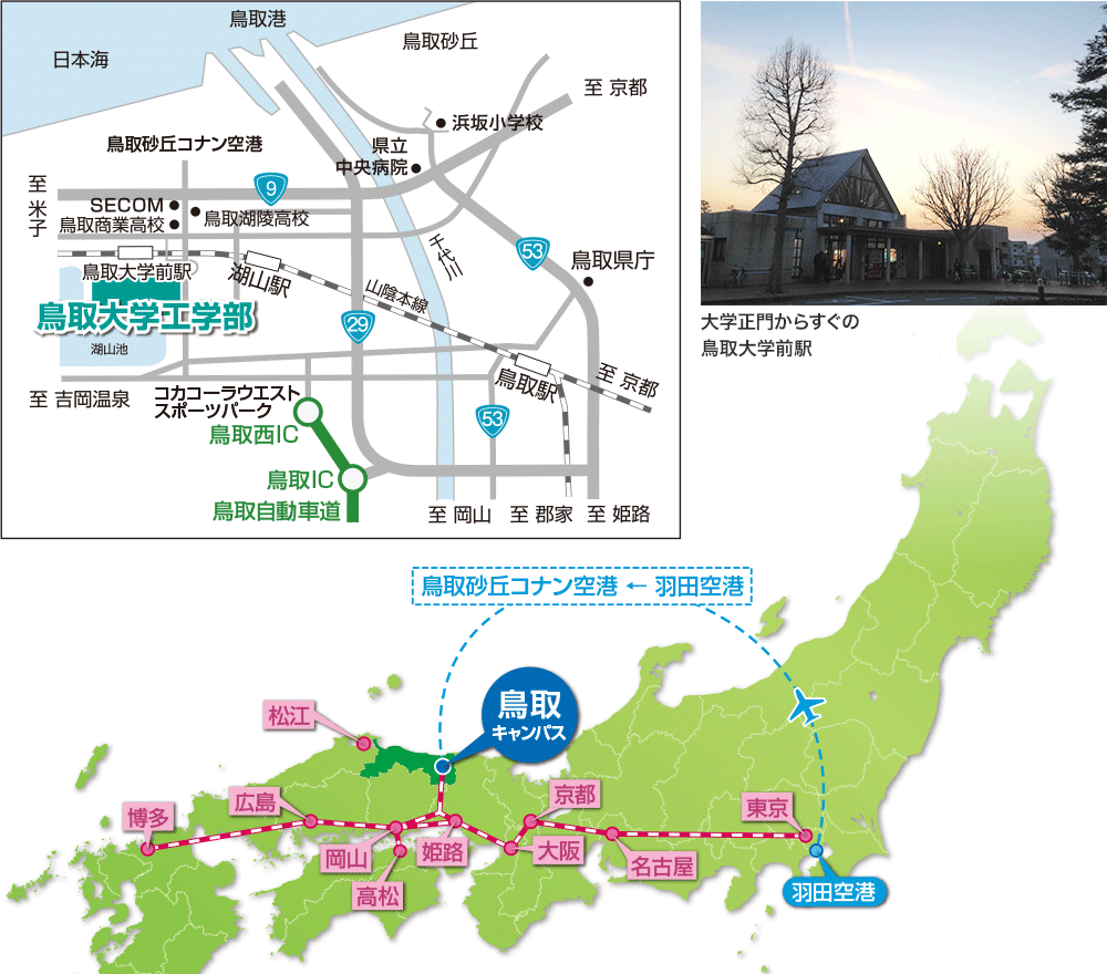 鳥取大学工学部アクセスマップ